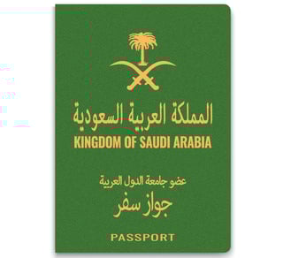 Green Saudi Arabian passport cover