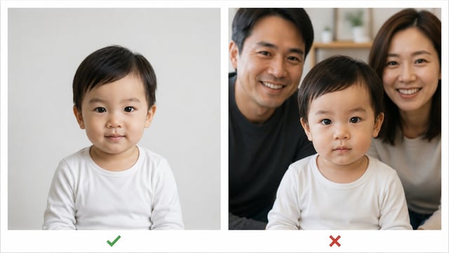 Baby Photographed Alone And With Parents