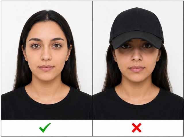 Correct photo without cap, incorrect photo