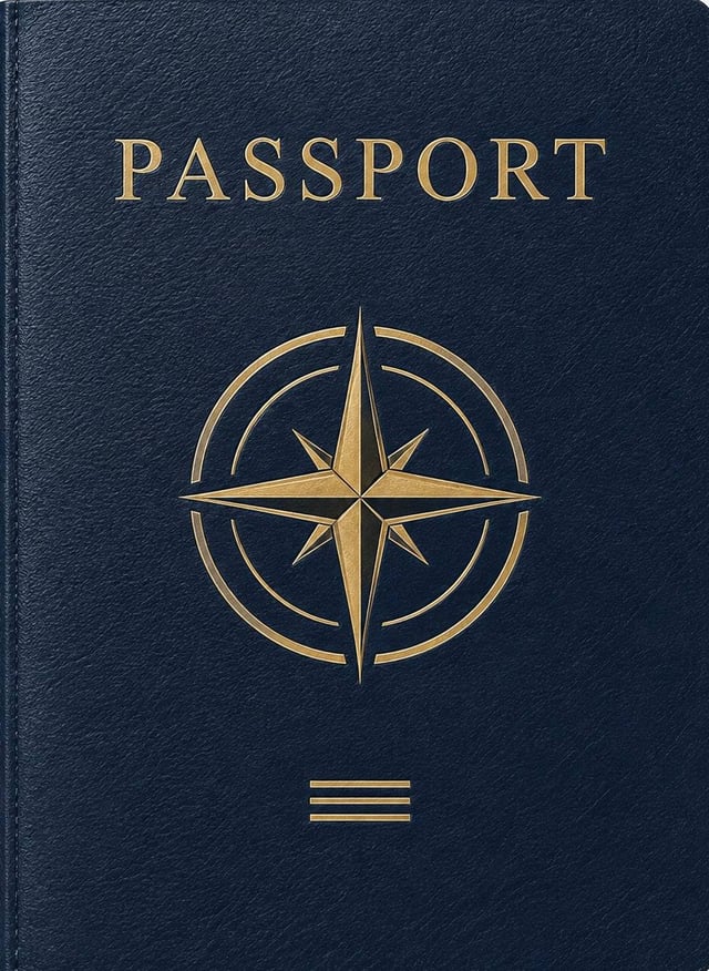 Elegant Navy Blue Passport Cover