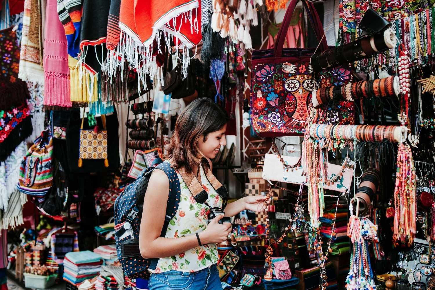 A Girl Shopping At Mexicos Traditional Market