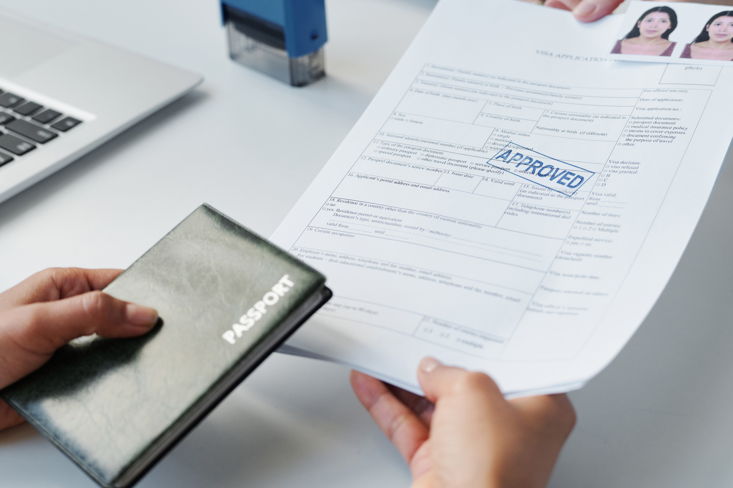 Woman Getting Travel Visa Approved After Successful Interview In Embassy Woman Getting Travel Visa Approved After Successful Interview In Embassy
