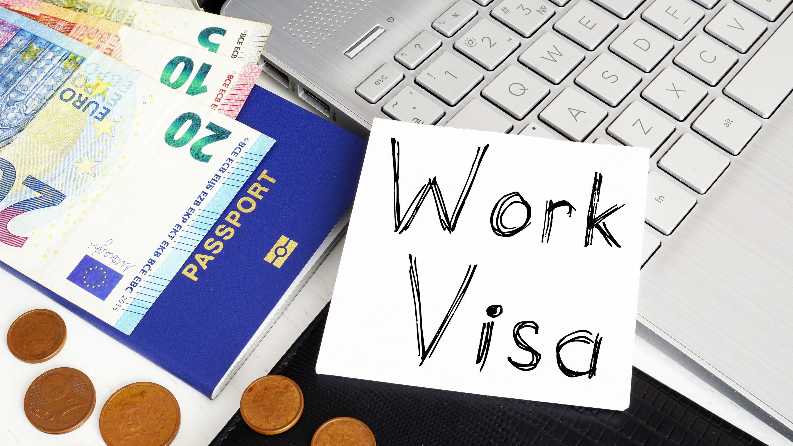 Work Visa Is Shown On A Business Photo