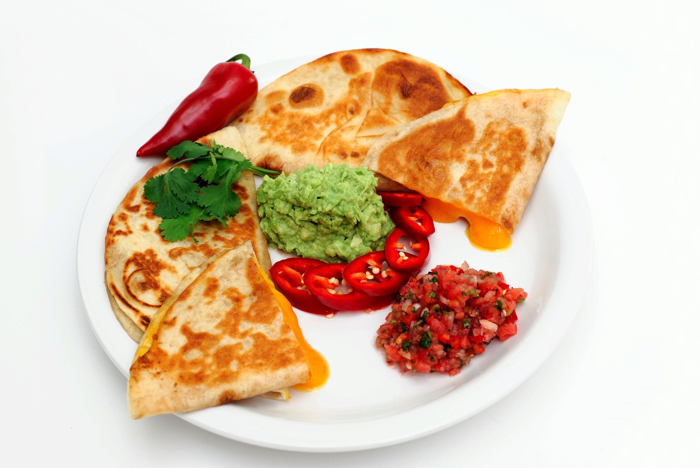 Mexican quesadillas with salsa dip Mexican quesadillas with salsa dip