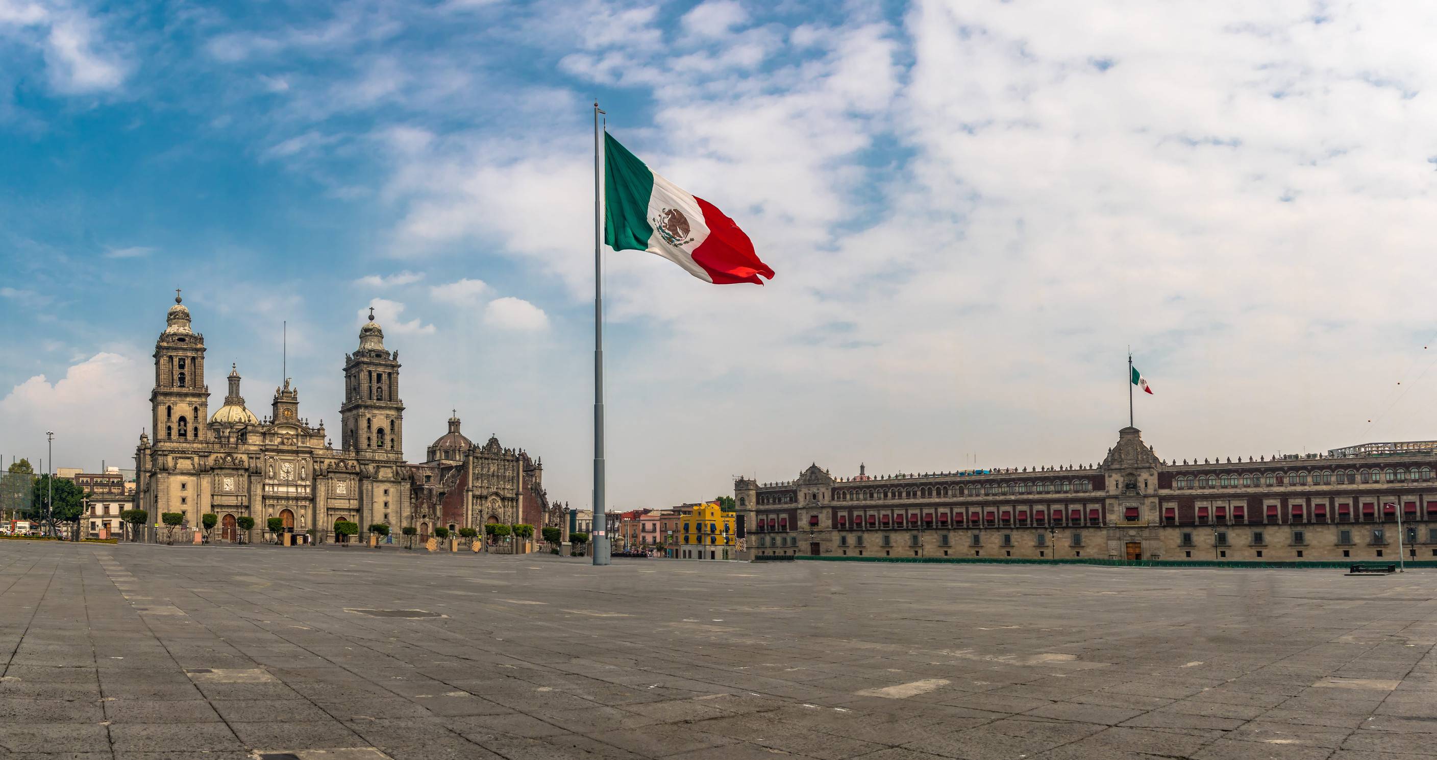 Panoramic View Of Zocalo And Cathedral