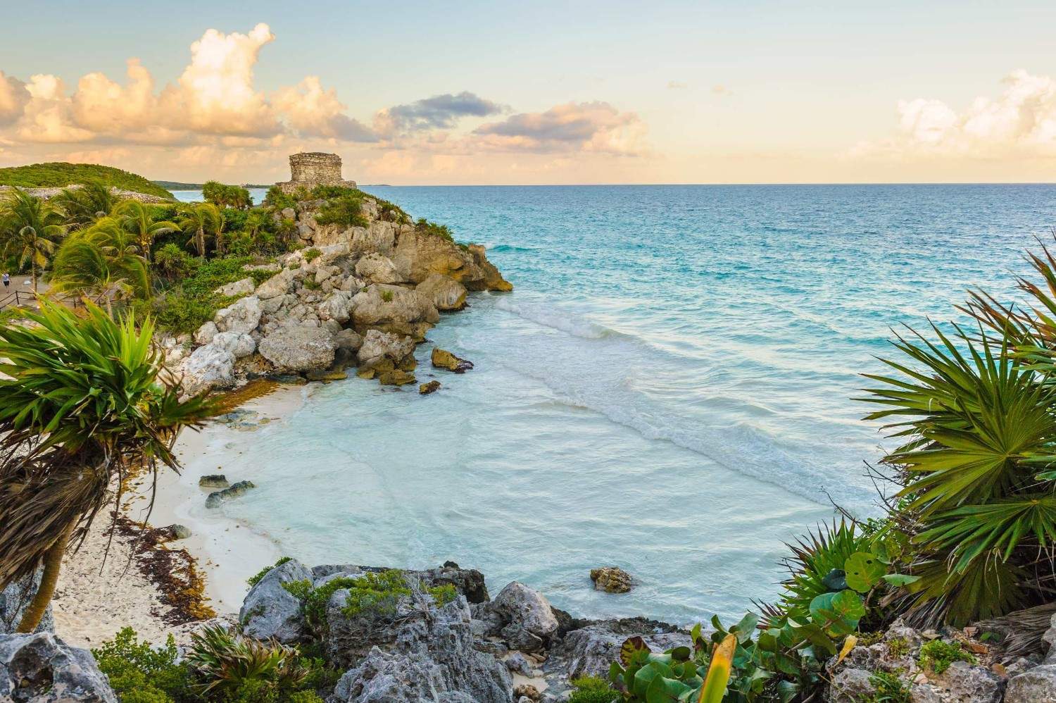 Seaside View Of The Castle At Tulum